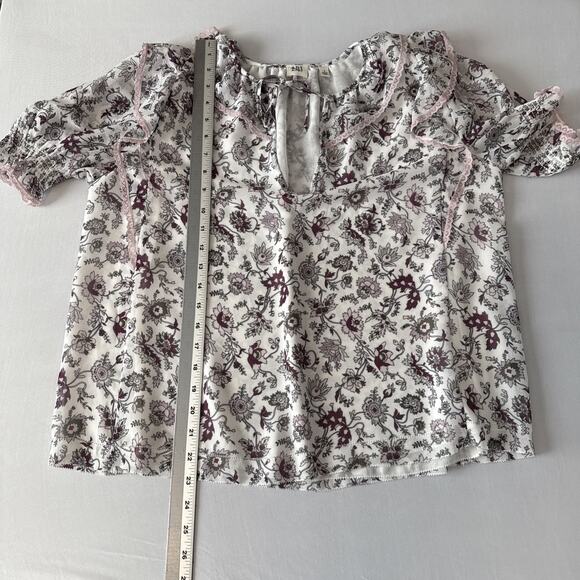 Wilfred Amyris Blouse Womens S Ethereal Fairy Chiffon Sheer Ruffle Sleeve Floral - Picture 9 of 10
